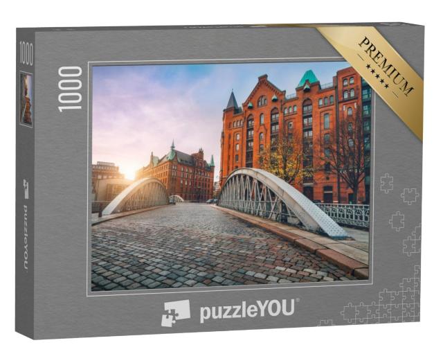 Puzzel 1000 stukjes „Boogbrug over de Alsterkanalen, Hamburg“