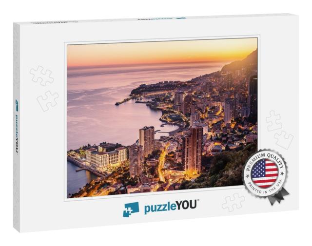 Evening View of Montecarlo, Monaco, Cote Dazur, Europe... Jigsaw Puzzle