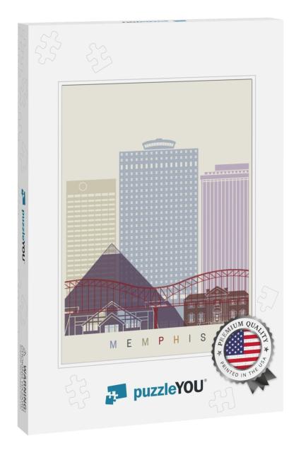 Memphis Skyline Poster in Editable Vector File... Jigsaw Puzzle
