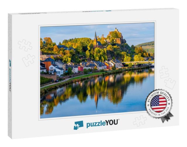 Medieval Saarburg Town Reflecting in Saar River on a Sunn... Jigsaw Puzzle