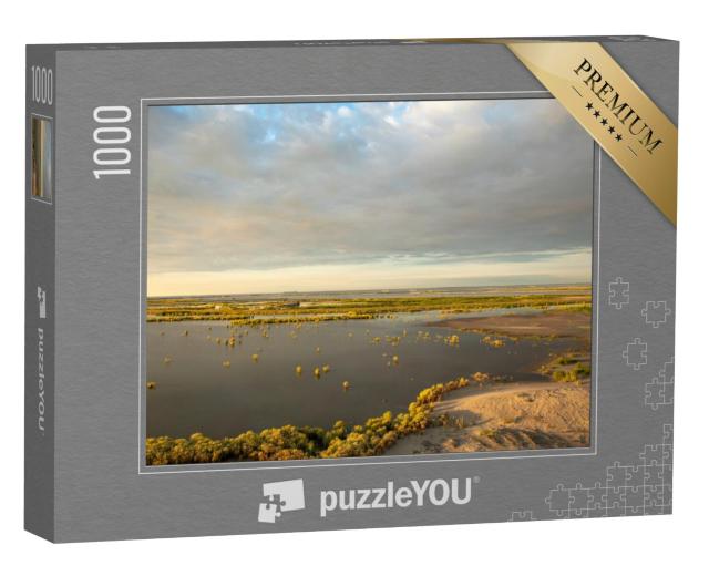 Puzzel 1000 stukjes „Marker Wadden bij zonsondergang“