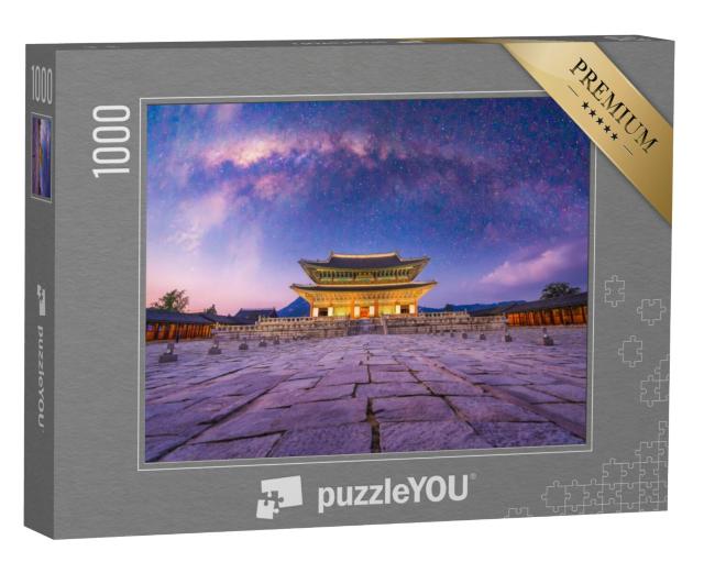 Puzzel 1000 stukjes „Melkweg achter het Gyeongbokgung Paleis, Seoul, Zuid-Korea“