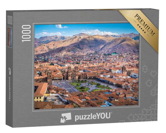 Puzzel 1000 stukjes „Panoramisch uitzicht op het historische centrum van Cusco, Peru“