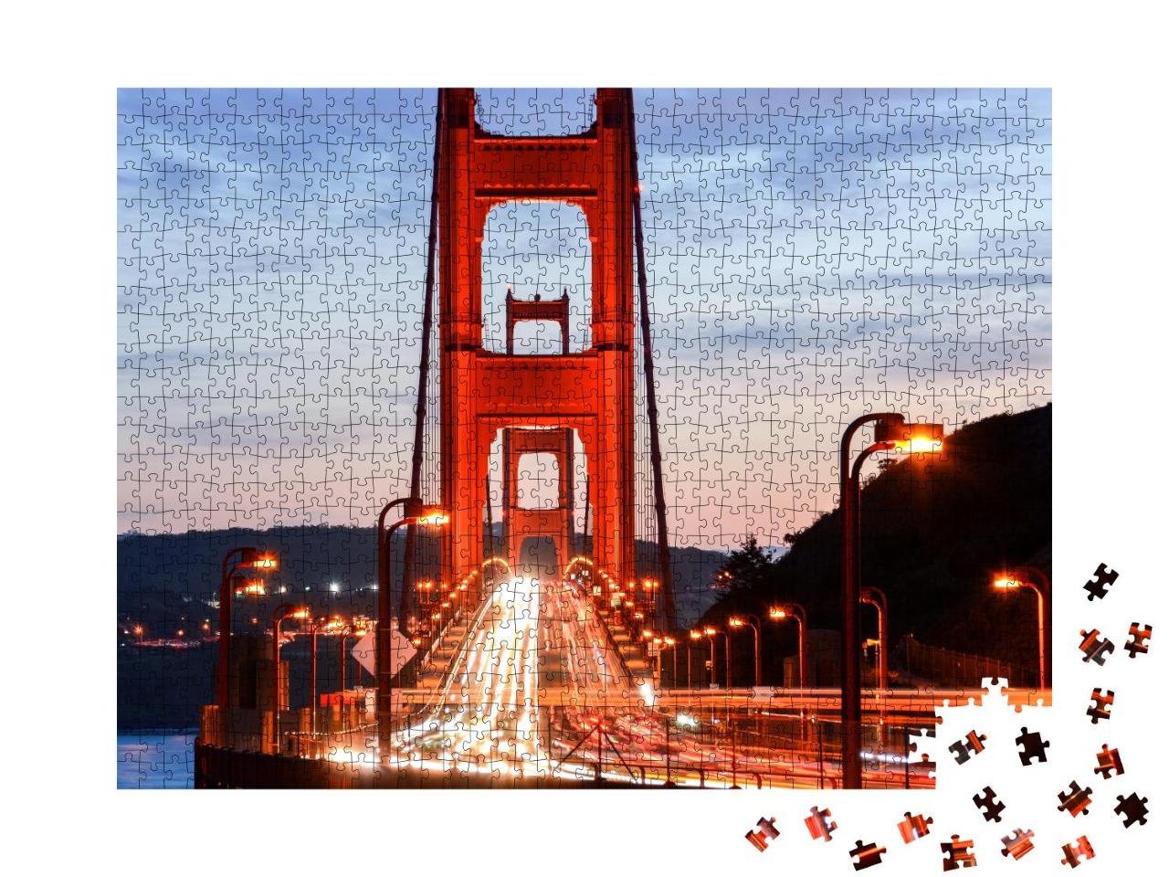 Puzzle 1000 Teile „Golden Gate Bridge bei Nacht, San Francisco“