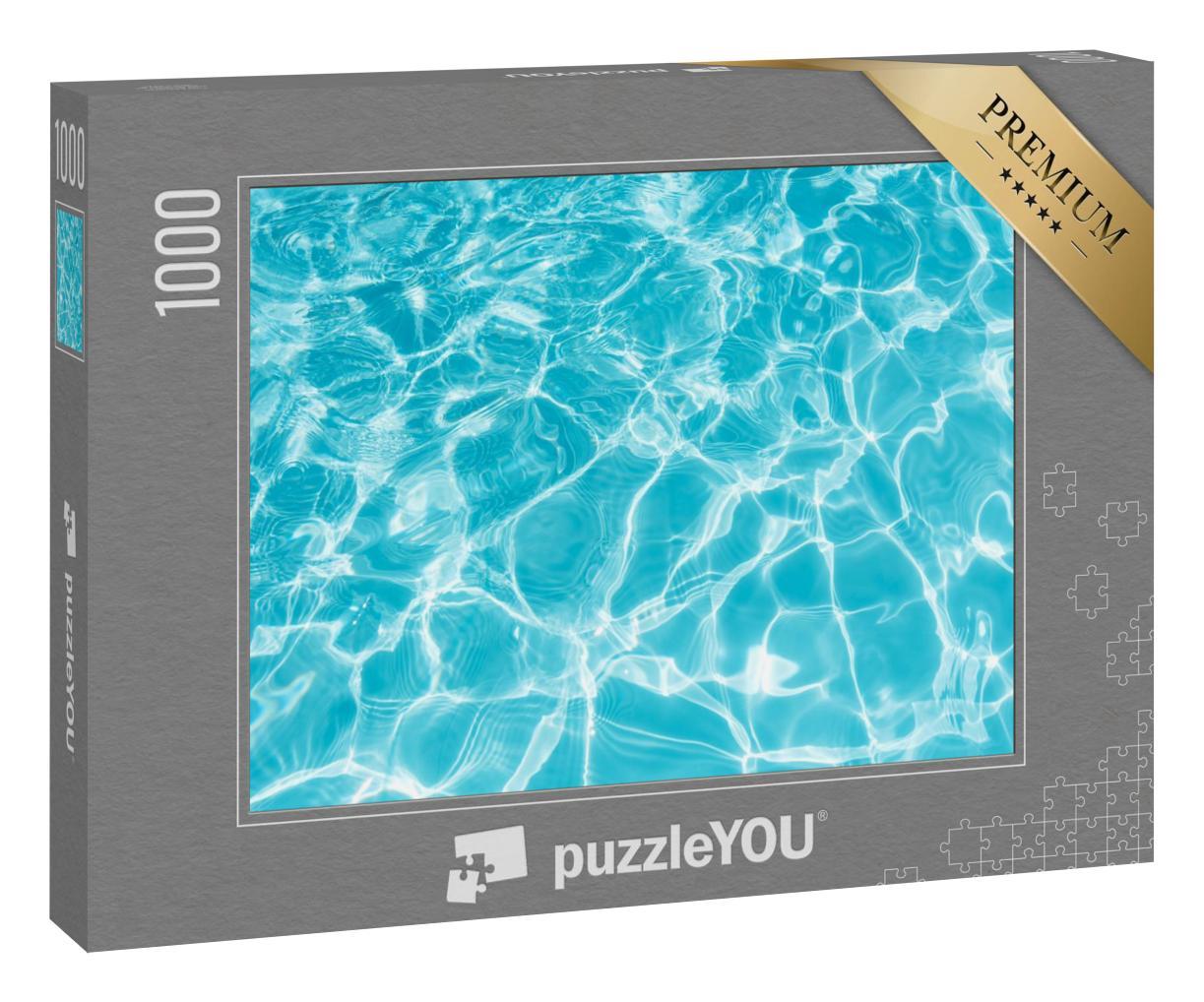 Puzzle 1000 Teile „Plätscherndes Wasser im Schwimmbad mit Sonnenreflexion“
