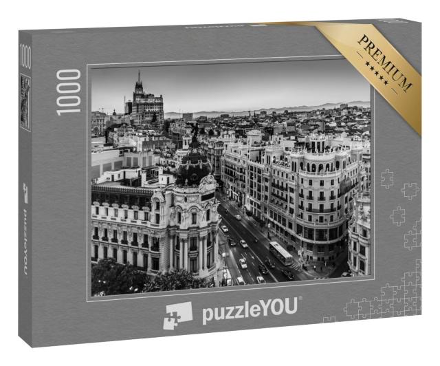 Puzzle 1000 Teile „Gran Via, Haupteinkaufsstraße von Madrid, Spanien“