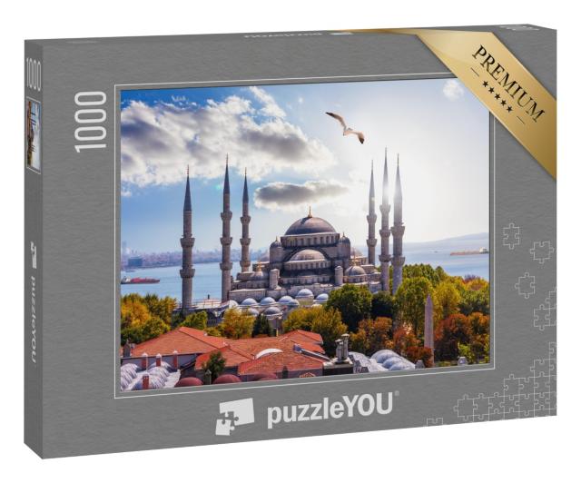 Puzzle „Sultan-Ahmet-Moschee vor Bosporus, Istanbul, Türkei“