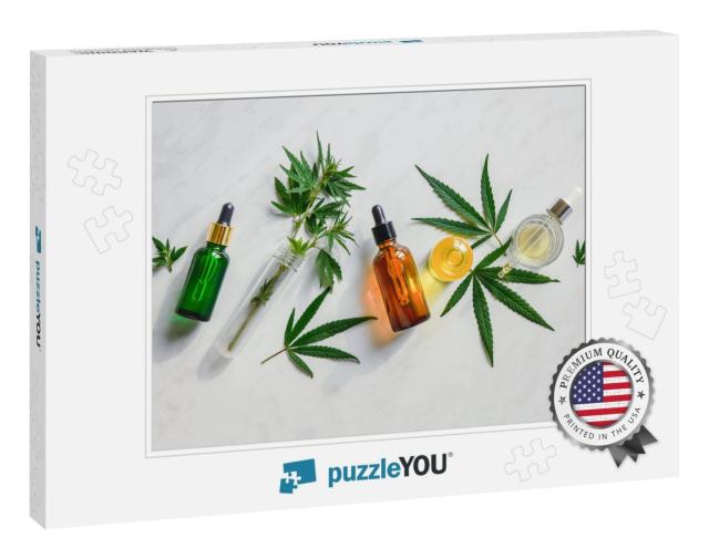 Various Glass Bottles with Cbd Oil, Thc Tincture A... Jigsaw Puzzle