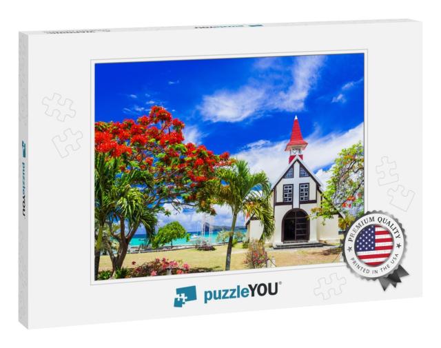 Scenery of Beautiful Mauritius Island - Red Church on the... Jigsaw Puzzle