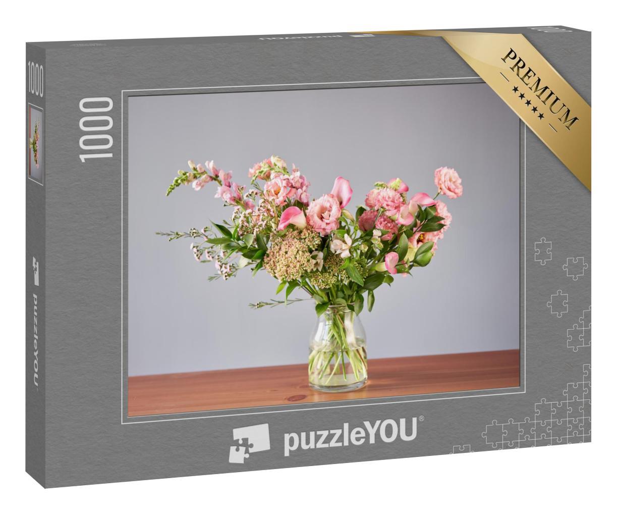Puzzle 1000 Teile „Blumenarrangement mit frischen Schnittblumen“