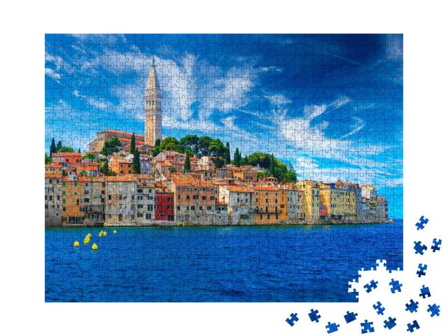Puzzle 1000 Teile „Bezaubernder Blick auf Rovinj an der kroatischen Adria“