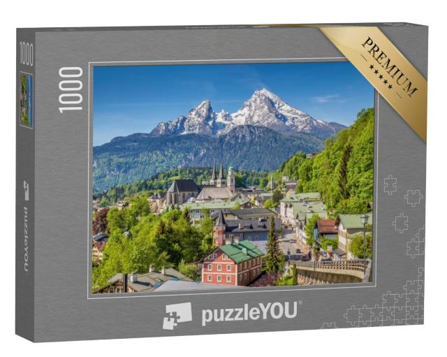 Puzzel 1000 stukjes „Historisch stadje Berchtesgaden met de Watzmann op de achtergrond, Beieren“