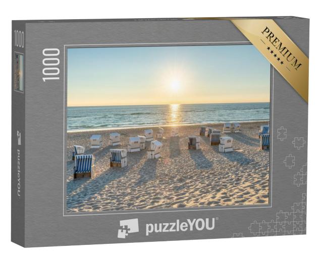 Puzzel 1000 stukjes „Strandstoelen aan de Noordzeekust op Sylt, Duitsland“