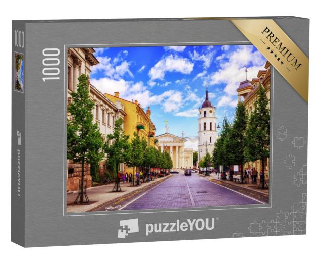 Puzzel 1000 stukjes „Kathedraalplein in Vilnius, Litouwen“