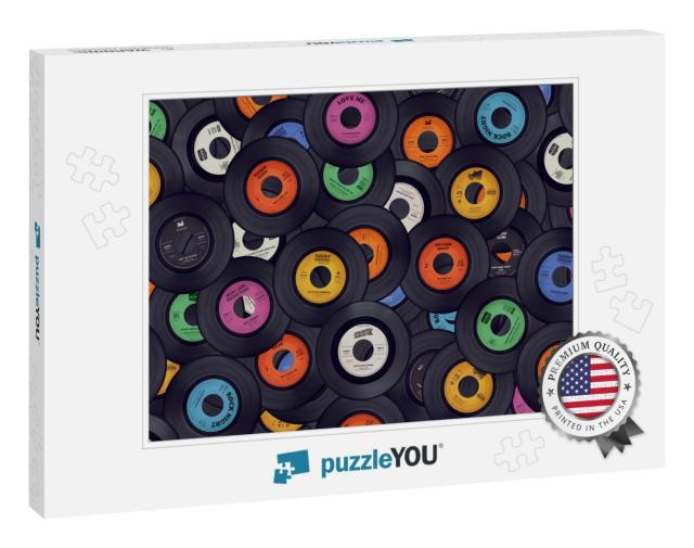 Vinyl Records Music Background... Jigsaw Puzzle