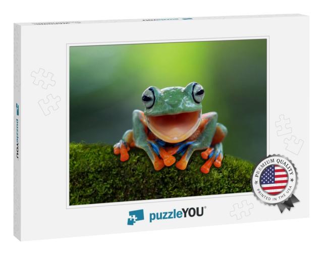 Tree Frog, Flying Frog Laughing, Animal Closeup... Jigsaw Puzzle