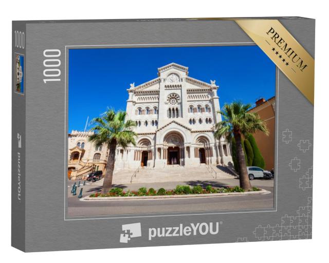 Puzzel 1000 stukjes „Sint-Nicolaaskathedraal Monaco of Onze-Lieve-Vrouwekathedraal, Monaco“