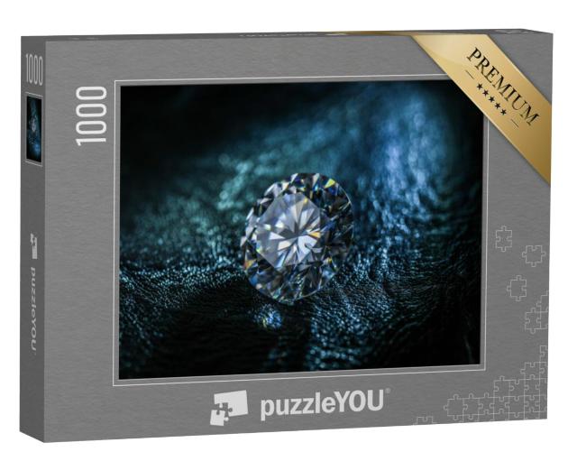 Puzzel 1000 stukjes „Rondgeslepen diamant en blauw licht“