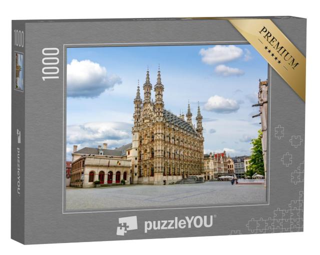 Puzzel 1000 stukjes „Indrukwekkend stadhuis in het centrum van Leuven, België“