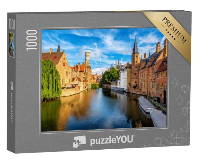 Puzzel 1000 stukjes „Rozenhoedkaai kanaal, UNESCO werelderfgoed in het historische centrum van Brugge, België“