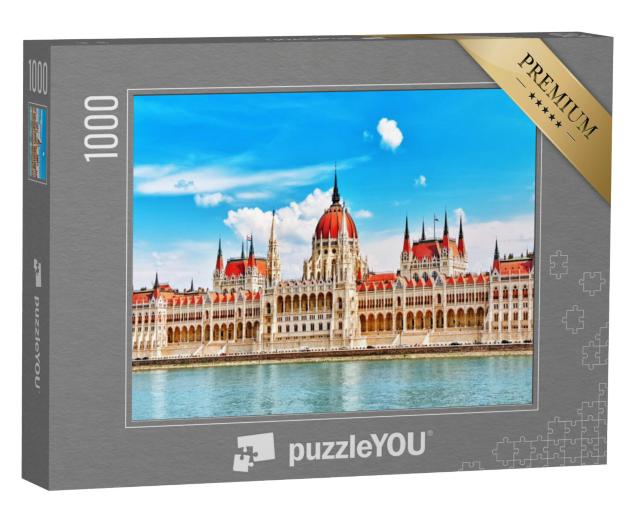 Puzzel 1000 stukjes „Het Hongaarse parlement aan de Donau, Boedapest“