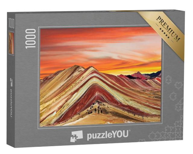 Puzzel 1000 stukjes „Regenboog Bergen in Peru“