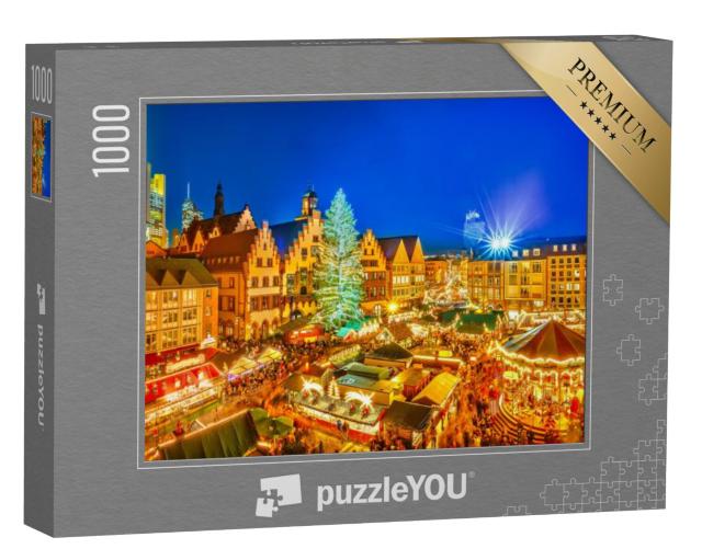 Puzzel 1000 stukjes „Traditionele kerstmarkt in het historische centrum van Frankfurt, Duitsland“