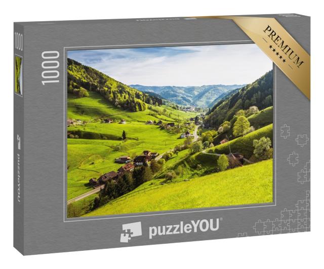 Puzzle 1000 Teile „Panorama aus dem Münstertal im Herbst, Schwarzwald“