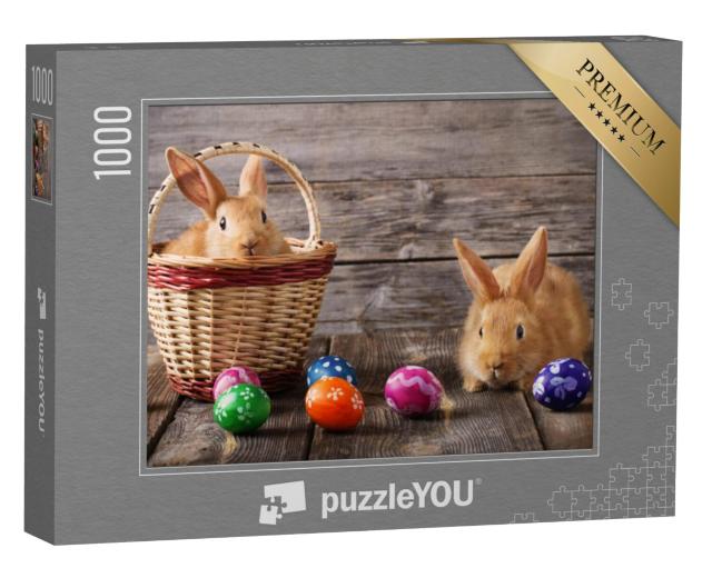 Puzzel 1000 stukjes „Schattige paashazen“