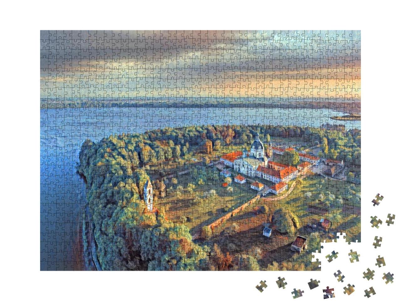Puzzle 1000 Teile „im Stil von Paul-Cezanne - Kloster Pazaislis in Kaunas, Litauen - Puzzle-Kollektion Künstler & Gemälde“