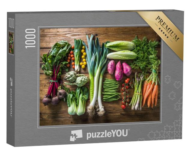 Puzzel 1000 stukjes „Verse groenten van de plaatselijke markt“