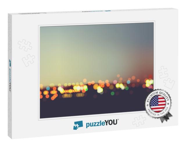 Abstract Blur Bokeh in Night City Background... Jigsaw Puzzle