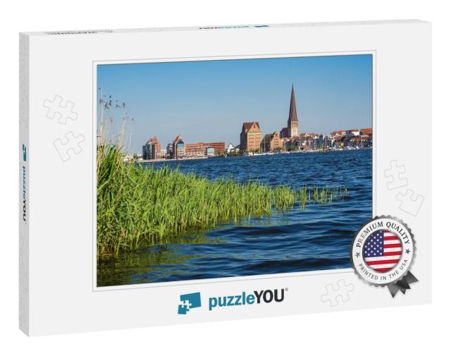 View Over the River Warnow to Rostock, Germany... Jigsaw Puzzle