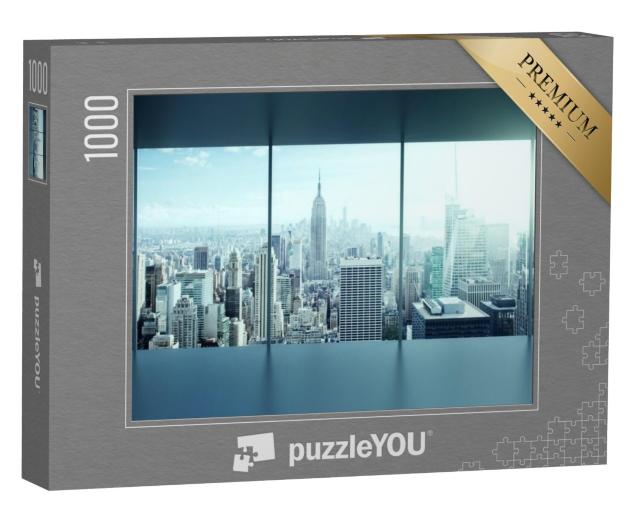 Puzzel 1000 stukjes „Modern kantoor met een fantastisch uitzicht“