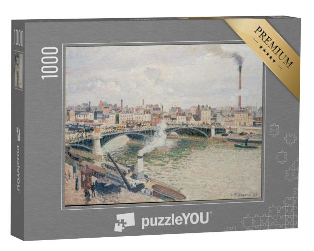 Puzzel 1000 stukjes „Camille Pissarro - Ochtend, een bewolkte dag, Rouen“