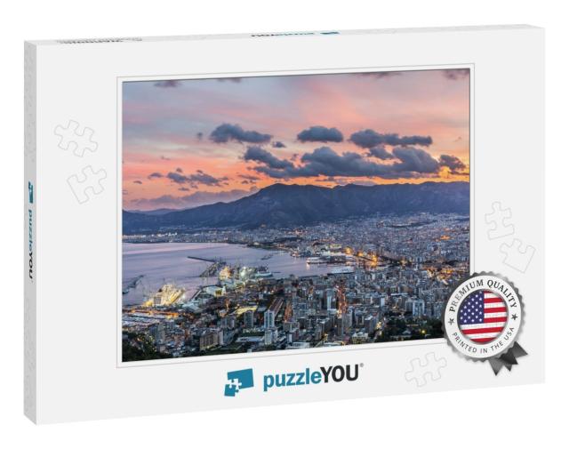 Aerial View of Palermo At Sunset, Italy... Jigsaw Puzzle