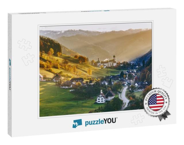 Scenic Panoramic View of a Picturesque Mountain Valley in... Jigsaw Puzzle