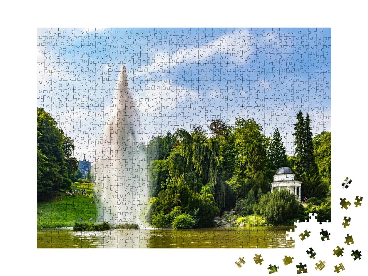 Puzzle 1000 Teile „Fontäne im Park Wilhelmshöhe, Kassel, Deutschland“