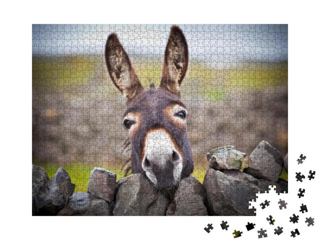 Puzzle 1000 Teile „Ein neugieriger Esel“