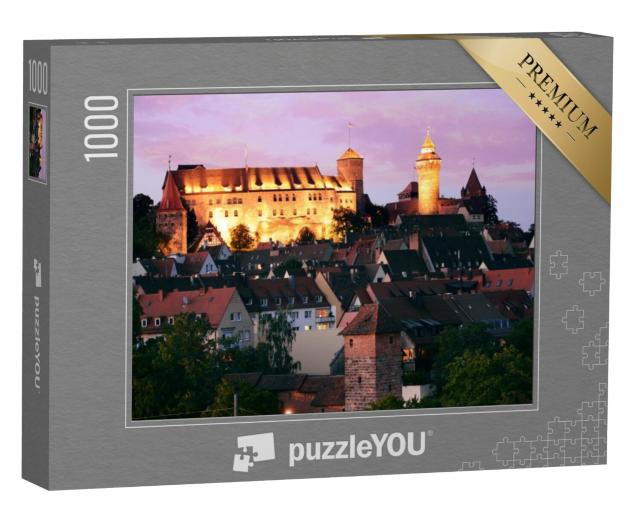 Puzzel 1000 stukjes „Keizerlijk kasteel en oude binnenstad van Neurenberg bij nacht“