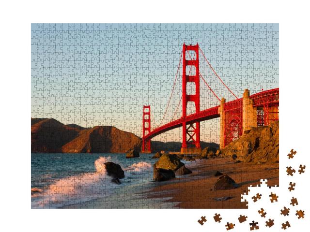 Puzzle 1000 Teile „Golden Gate Bridge in San Francisco bei Sonnenuntergang“