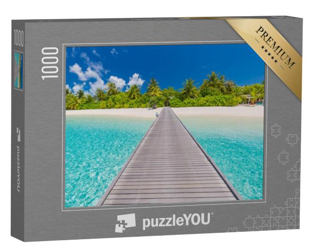 Puzzel 1000 stukjes „Strandimpressie op de Malediven“