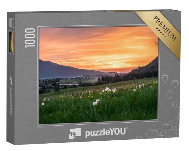 Puzzel 1000 stukjes „Zonsondergang boven Inzell in de Chiemgauer Alpen“