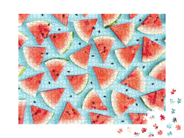 Puzzle 1000 Teile „Ein Muster aus Wassermelonen“