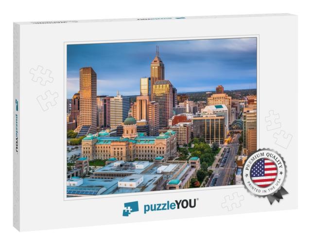 Indianapolis, Indiana, USA Downtown Skyline At Twilight fr... Jigsaw Puzzle