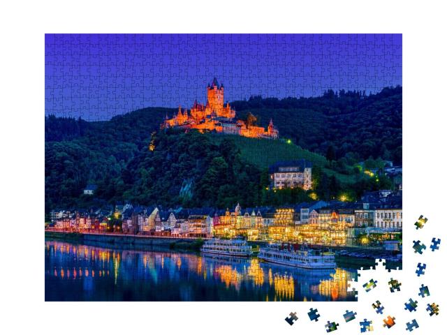 Puzzle 100 Teile „ Cochem, Deutschland, bei Nacht“
