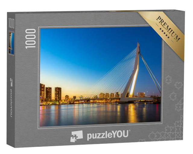 Puzzel 1000 stukjes „Panoramisch uitzicht op de Erasmusbrug over de Maas“