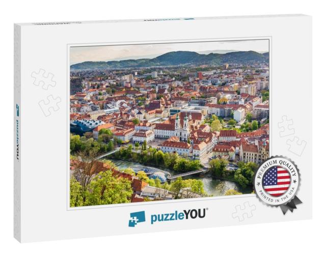 Aerial View of Graz City Center - Graz, Styria, Austria... Jigsaw Puzzle