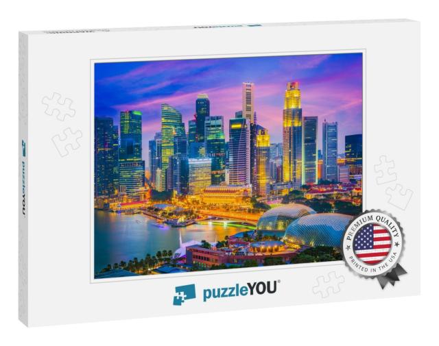 Singapore City Skyline At Twilight... Jigsaw Puzzle