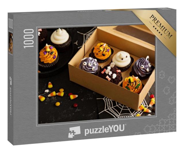 Puzzle 1000 Teile „Halloween-Cupcakes, bunt dekoriert“
